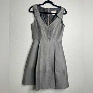 Kate Spade Silk Cotton Blend Crystal Embellished Bow Dress Sz 6